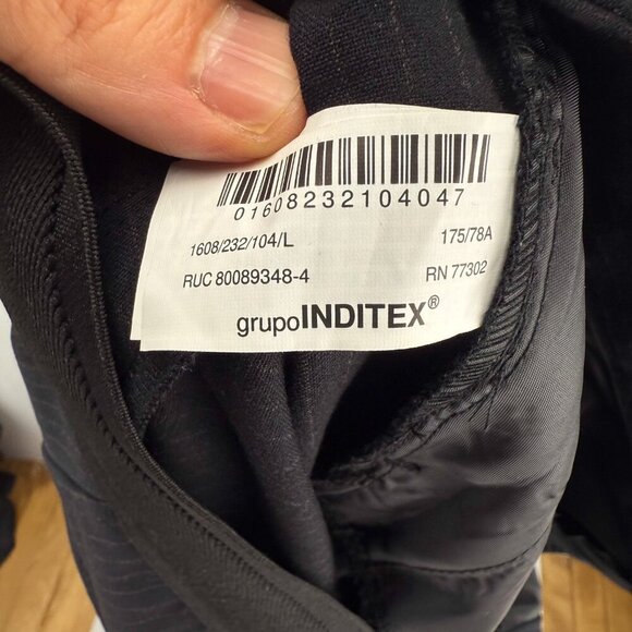 ZARA NWT Pinstripes Jogger-waist Trouser Academia School Midnight Blue Black L - Picture 8 of 11